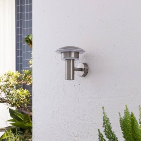 Lindby LED Wandlampe / Wandleuchte außen, Edelstahl Kunststoff Außenwandleuchte spritzwassergeschützt IP44 8,1W Außenleuchte