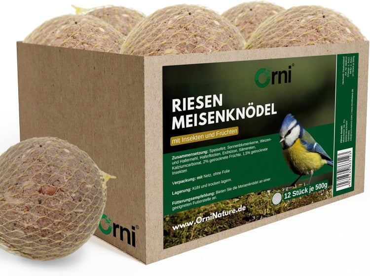 Riesen Meisenknödel mit Insekten und Früchten, 12 Stück in einer Packung