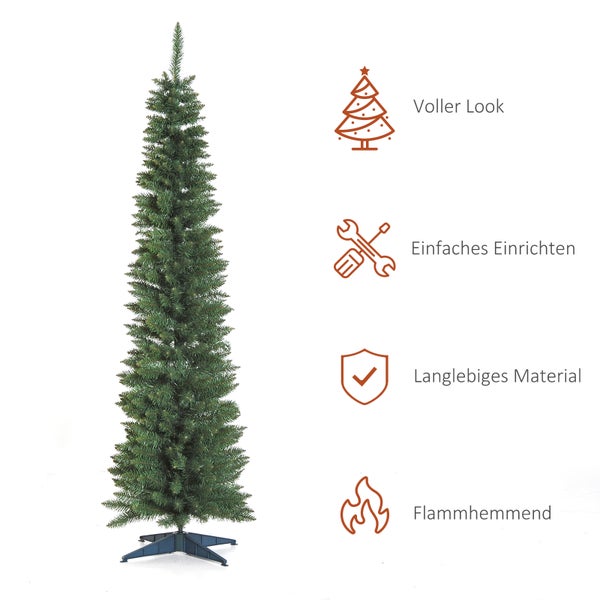 HOMCOM Weihnachtsbaum, Ø60 x 210 cm, PVC, Grün