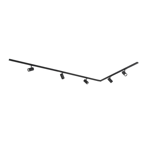 Lindby Stromschienenleuchte Linaro (Modern) in Schwarz aus Metall (5 flammig, GU10) - 1-Phasen Stromschiene Stromschienenstrahler Wohnzimmerleuchte