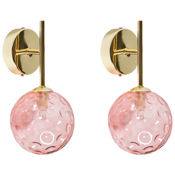 Wandlampe 2er Set ANADYR Glas Rosa