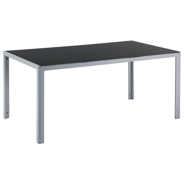 Gartentisch CATANIA 160 cm 91 cm Glas Schwarz