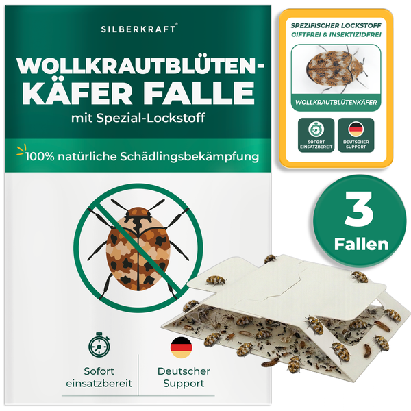 Silberkraft Wollkrautblütenkäfer Falle mit Spezial Lockstoff, drei Stück, zur Schädlingsbekämpfung