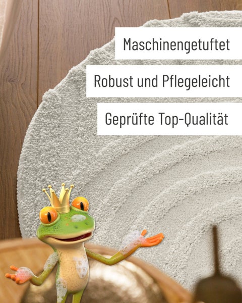 Maschinengetuftete Badematte, robust und pflegeleicht, geprüfte Top-Qualität.