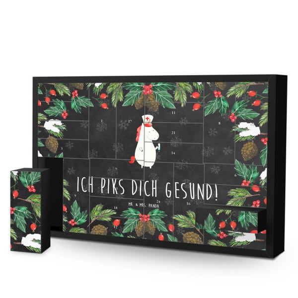 Mr. & Mrs. Panda Befüllbarer Adventskalender Einhorn Krankenschwester - Schwarz