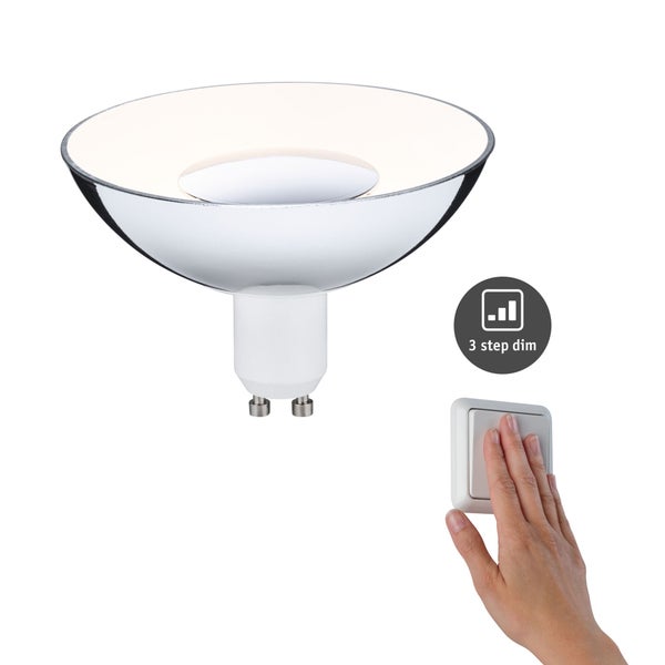 LED Reflektor 3-Step-Dim GU10 230V 360lm 4,9W 3000K dimmbar Silber, Weiß