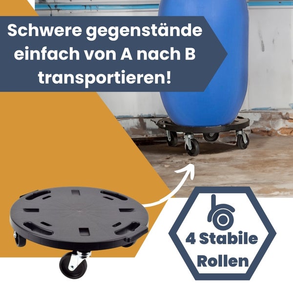 Runde Möbelroller mit vier Rollen für den Transport schwerer Gegenstände
