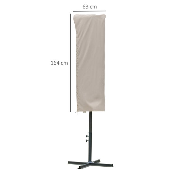 Outsunny Sonnenschirm Schutzhülle für Ampelschirm, Ø63 x 164 cm, Polyester-Gewebe mit PU-Beschichtung, Khaki