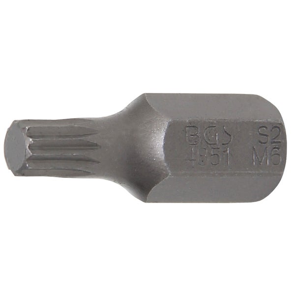 BGS Bit Antrieb Außensechskant 10 mm (3/8) Innenvielzahn (für XZN) M6 - 4851