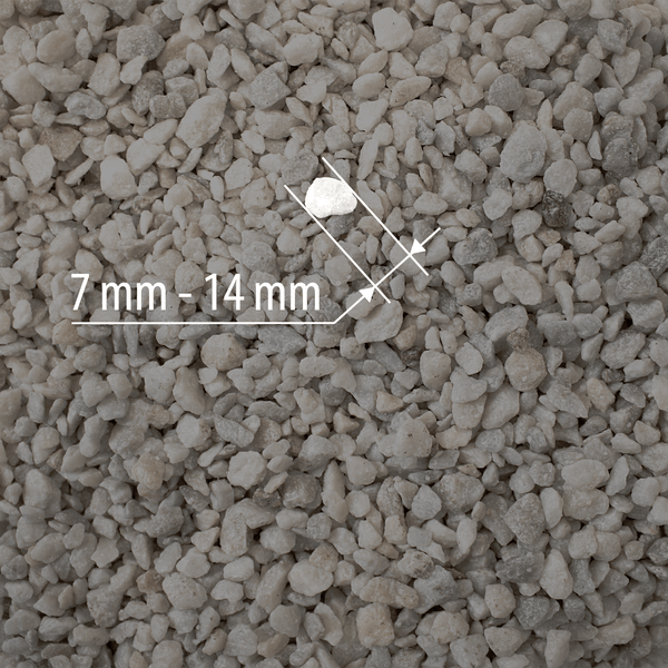 Zierkies mit einer Körnung von 7 Millimeter bis 14 Millimeter.