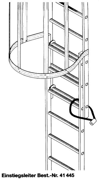 Zarges Einstiegsleiter Aluminium mit Kabelschloss