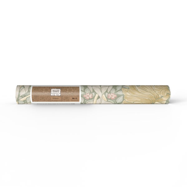 Eine Vliestapete mit floralem Muster in Rollenform der Marke William Morris At Home.