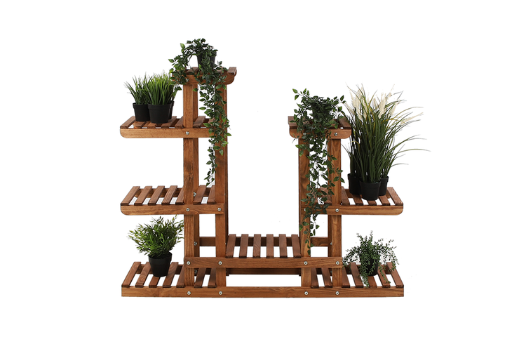 Blumenständer FLORANGE HxBxT 116x95x25cm 8 Ablagen Kieferholz Braun