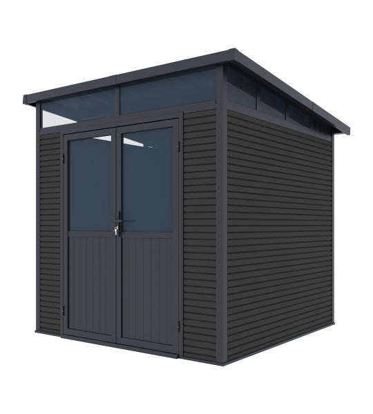 Weide Gartenhaus Aluminium Gerätehaus mit Doppeltür 218x218x226 cm Wetterfest Anthrazit