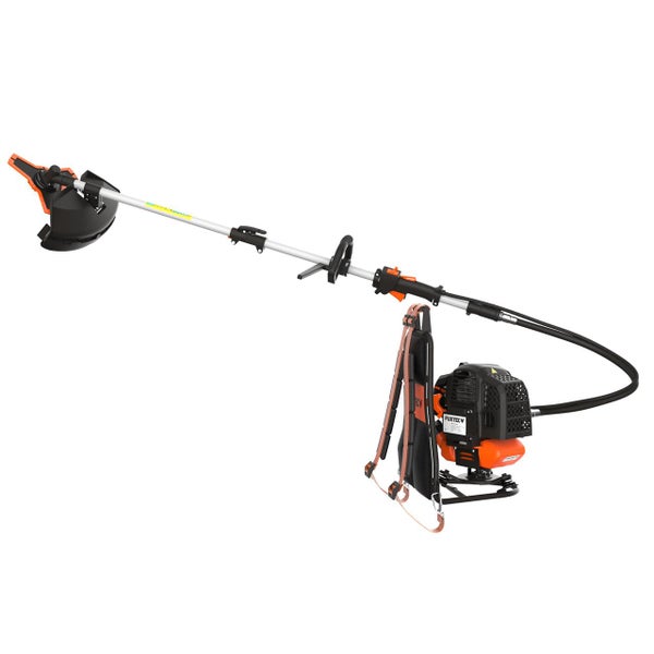 FUXTEC 2in1 Rückentragbare Benzin Motorsense FX-MS152T - 52ccm | 3PS  | 2-Takt Freischneider | 8,8Kg |  9-Zahn | 900ml | Easy Start