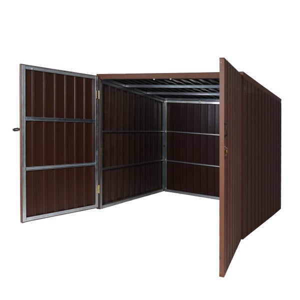 Offener Gerätehaus aus Metall mit Doppeltür