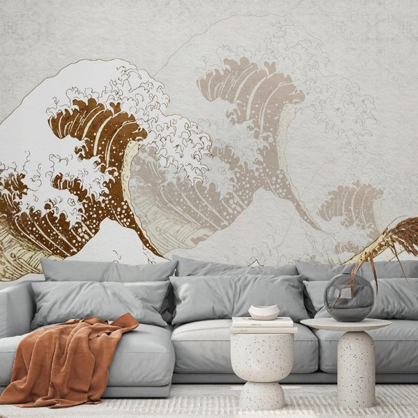 Fototapete Meer Kunst Beige Wohnzimmer Vlies Tapete 400x280 cm