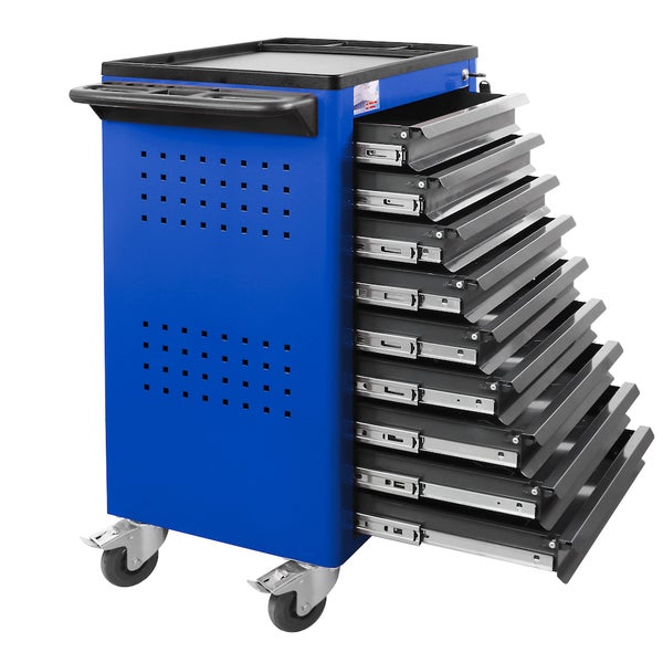 PROREGAL Werkstattwagen Cheetah 9 Schubladen HxBxT 96 x 61 x 45 cm Enzianblau