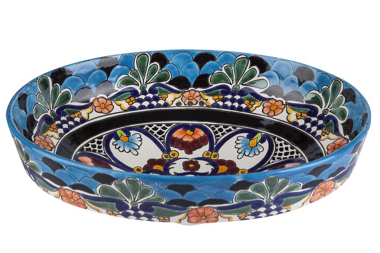 Keramik Waschbecken mit floralem Dekor