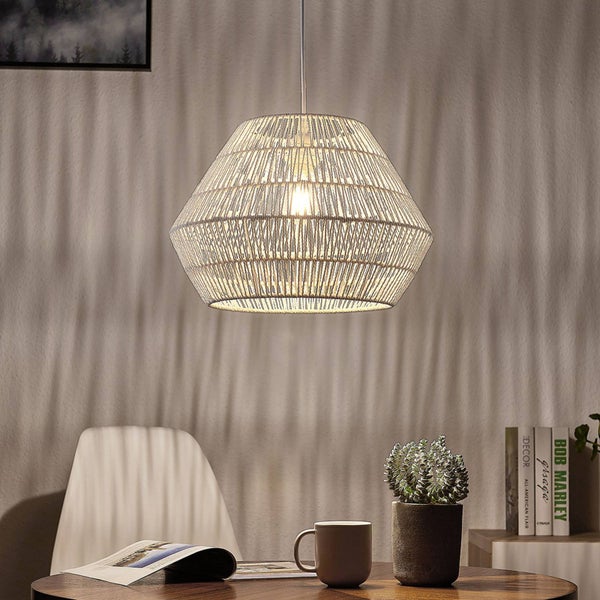 Lindby Pendelleuchte Ottavio (Modern) in Weiß aus Papier (1 flammig, E27) - Deckenlampe Esstischlampe Hängelampe Hängeleuchte Wohnzimmerleuchte