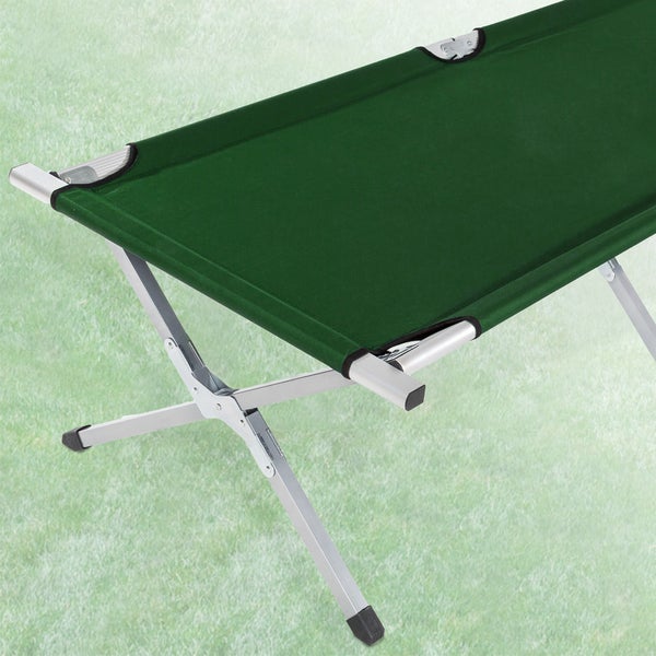 2er Set Feldbett tectake  190 x 70 x 45 cm mit Aluminiumgestell grün