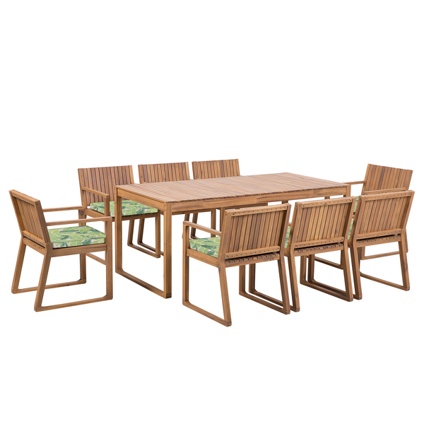Gartenmöbel Set 8-Sitzer SASSARI inkl. Kissen Akazienholz Grün