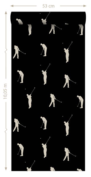 Tapete mit Golfspieler-Motiv, 53 cm breit und 10,05 m lang