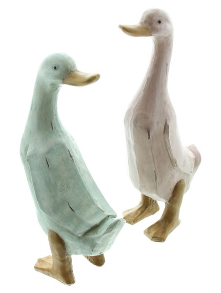 FRANK FLECHTWAREN | Gans Johanna & Hannes, 2er Set, POLYRESIN, 15X9X29cm, 15X9X33CM