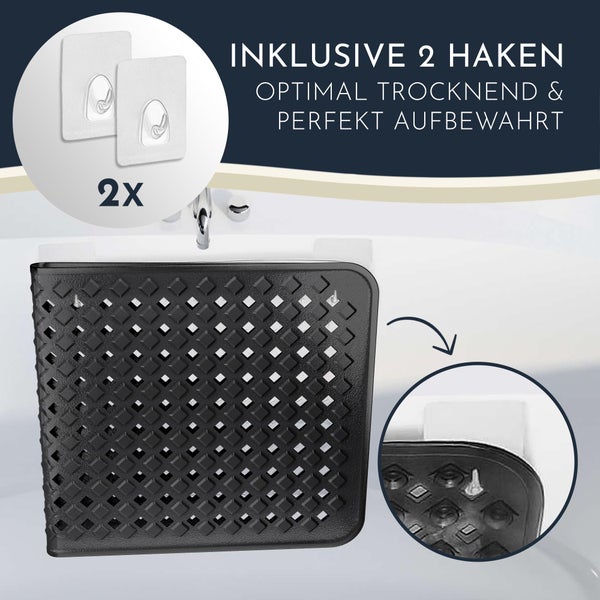 Homerella Badewannenmatte rutschfest Hautsensitiv 88x39cm, INKL. AUFHÄNGUNG | Antirutschmatte Badewanne BPA frei | Duschmatte schimmelresistent & maschinenwaschbar | Badematte rutschfest