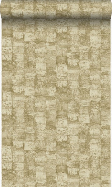 Origin Wallcoverings Tapete mit feiner Struktur Khakigrün - 53 cm x 10.05 m - 347364