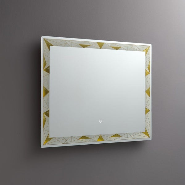 90x70 Spiegel mit satinierter und farbiger LED Beleuchtung