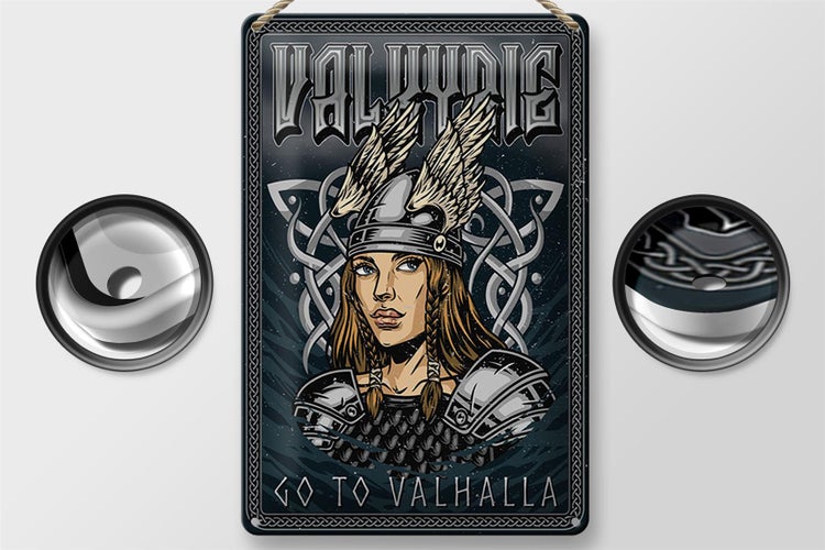 Blechschild Spruch 20x30cm Valkyrie go to Valhalla Wiking