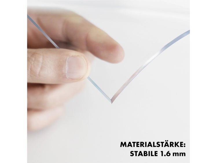 FLOORDIREKT Tischfolie Crystal - nach Maß - mit abgeschrägter Kante - Transparent - 1,6 mm Stärke - 70 x 210 cm