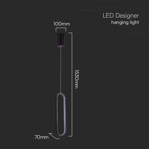 LED Designer Hängeleuchte mit den Maßen 100 mm, 1530 mm und 70 mm