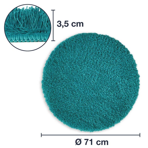 1 St. Hochflor Badematten MALMÖ Petrol Ø 71 cm