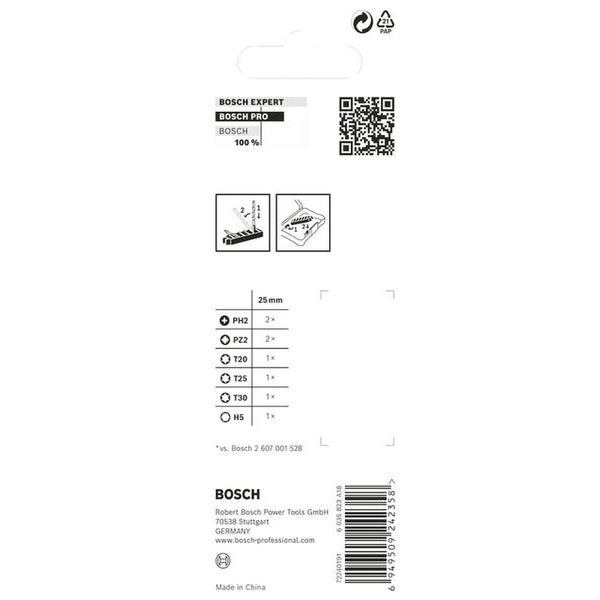Bosch PRO Impact Mixed Pack PH2(x2); PZ2(x2); H5; T20; T25; T30 25 mm 8-tlg. - 2608521U62