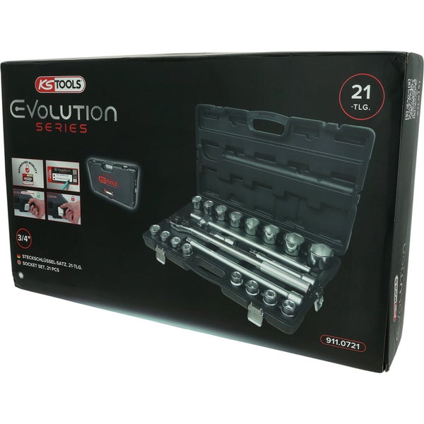 KS Tools Steckschlüsselsatz Evolution Serie, 21-teilig im Koffer
