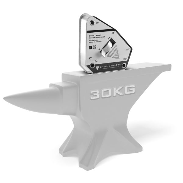 STAHLWERK Magnet-Schweißwinkel schaltbar 45° - 165° 30 kg / 66 lbs