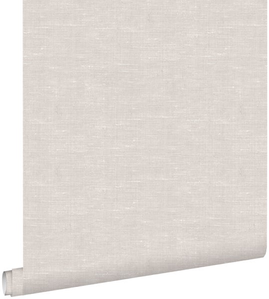 ESTAhome Tapete Leinen-Optik Graubraun - 53 cm x 10.05 m - 148695