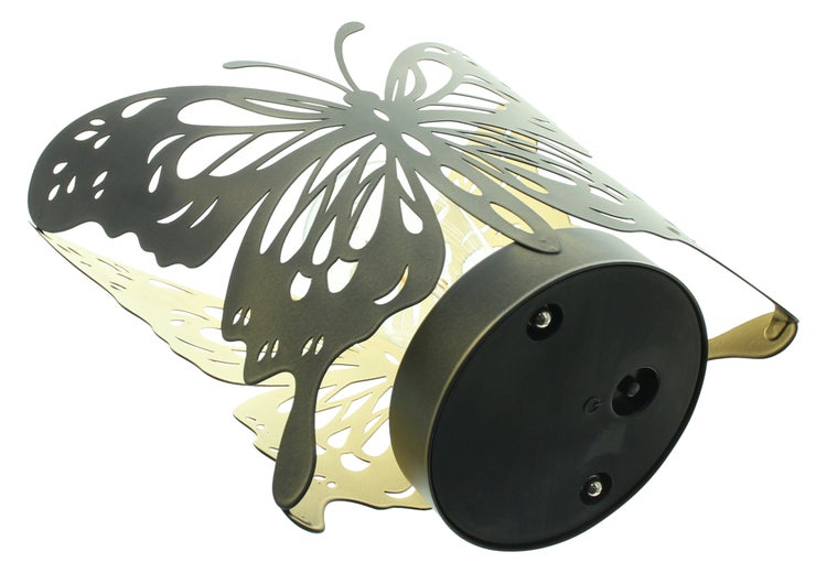 FRANK FLECHTWAREN|Solar-Deko Schmetterling, 22 x 10 x 22,5 cm, METALL, KUNSTSTOFF