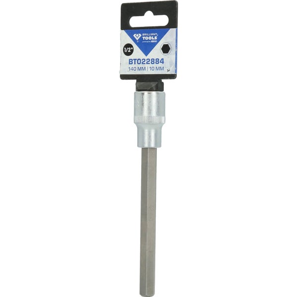 BRILLIANT TOOLS 1/2 Innensechskant Bit-Stecknuss 140 mm lang 10 mm - BT022884