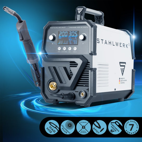 STAHLWERK Schweißgerät MIG MAG 200 ST Digital IGBT Schutzgas mit 200 A #1