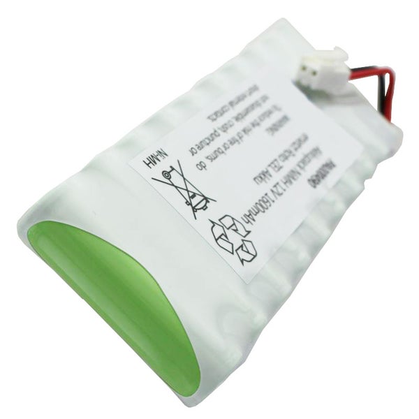 Akku-Pack Ni-MH 12 Volt 1600 Milliamperestunden mit Anschlusskabel und Stecker.