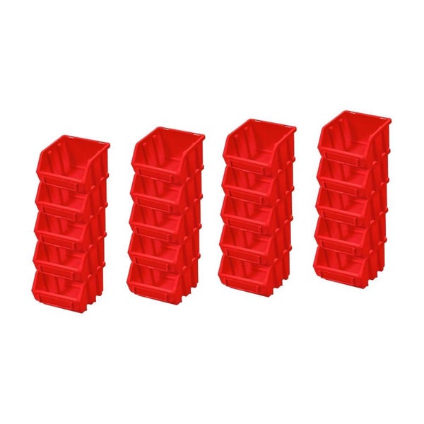 PROREGAL SuperSparSet 20x Sichtlagerbox 1 HxBxT 7,5 x 11,6 x 11,2 cm Polypropylen Rot