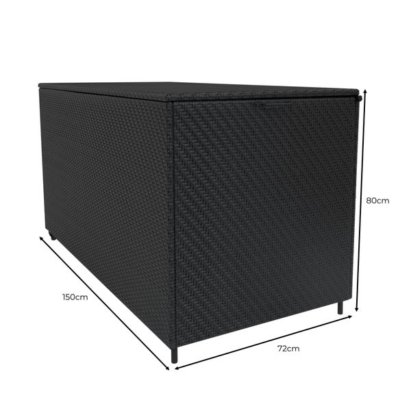 Serafina Rattan Kissenbox 700L - Schwarz