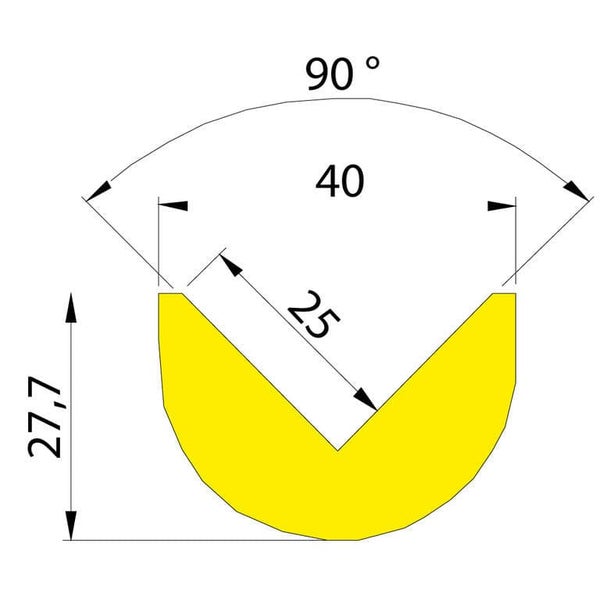 UvV Protect Schutzprofil  in schwarz gelb 1 Meter PU-Schaum verschiedene Formen / Typ E