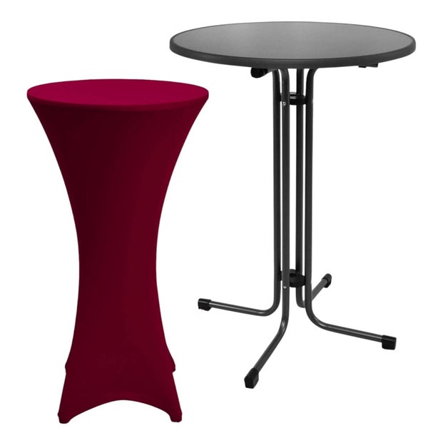 Stehtisch mit Stretchhusse und Bistrotisch