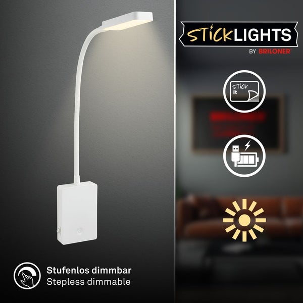 LED Leselampe Bettlampe Akku Wandleuchte ohne Bohren Dimmbar Touch
