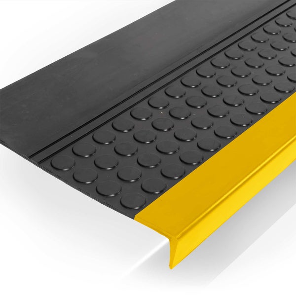 Stufenmatte aus Gummi Treppenschutz Stufenschutz 30x150cm Coins/ Noppen Schwarz-Gelb