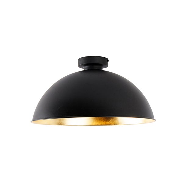 Schwarze Deckenleuchte mit goldfarbener Innenseite
